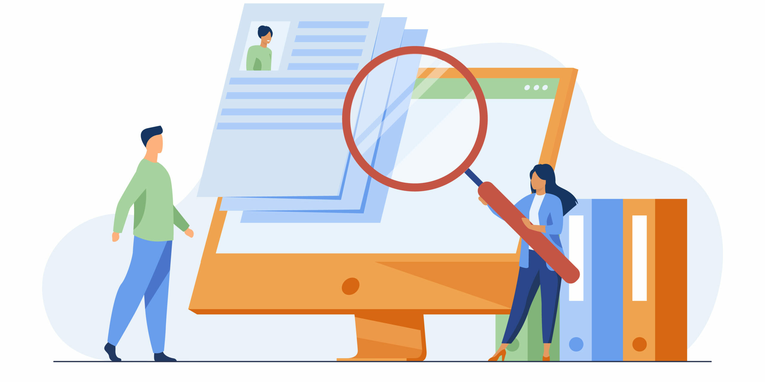 Tiny HR manager looking for candidate for job screening candidates